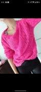 Nowy sweterek ażurowy różowy UNI