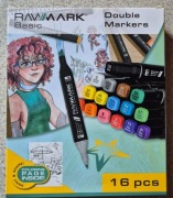 Markery alkoholowe RAWMARK Basic 16 szt mazaki pisaki flamastry dwustronne