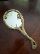 Antyczne lusterko secesyjne z figurą kobiety,vintage 