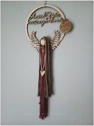 Anioł Stróż Naszego Domu makrama ze sznurka fuksja 