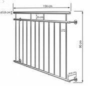 Balustrady francuskie Monzana 90 x 156cm 5 sztuk