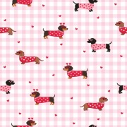 Dzianina jersey bawełna z elastanem jamniki 0,5mb