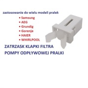 Zatrzask klapki filtra pompy odpływowej pralki