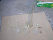 cylinder miarowy 2000, zlewka 1750, kolba stożkowa