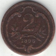 Austria 2 heller 1896 - 19 mm - nr 1