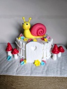 Zestaw ślimak na łące zestaw z masy cukrowej  na tort