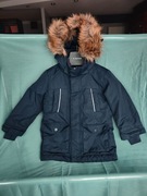 Kurtka Cubus 104 granatowa kaptur futerko odpinane