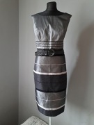 Srebrna sukienka Dagnez 44/XXL elegancka andrzejki sylwester święta