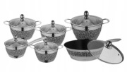 Zestaw garnków Hoffner 12 elementów HF-9920 – biały marmurek!