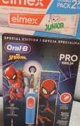 Oral B Spider-man szczoteczka +etui + 2pak pasty Elmex