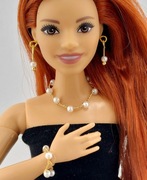 Zestaw biżuterii dla lalek Barbie białe perły