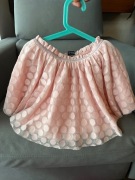 Spódniczka tiulowa 110-116cm, 5-6 lat pastelowy róż w groszki F&F