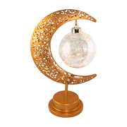 Lampa LED z kulą wiszącą w kształcie księżyca złoty kolor 