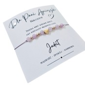 Bransoletka z dedykacją grawerem prezent na dzień nauczyciela jadeit fiolet