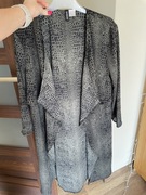 H&M długa narzutka kimono tunika zielona wężowy wzór 36 s waterfall