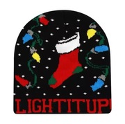 Świąteczna Czapka zimowa beanie LIGHT IT UP Święty Mikołaj opium y2k