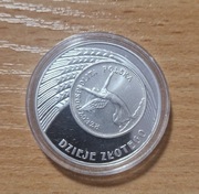 10 złotych, moneta, srebro 925, Dzieje złotego Nike 5zł