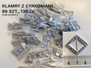 Klamry romby kwadratowe z cyrkoniami