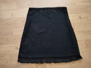 CZARNA BŁYSZCZĄCA SPÓDNICZKA ROZMIAR 116 