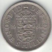 297 Wielka Brytania 1 shilling szyling 1964 herb angielski