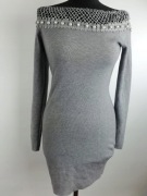 Sukienka szara IMPRESSION perły r.38 