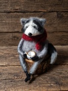 Myszka Fiszka szop Stefan z wełny czesankowej handmade 