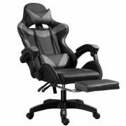 Fotel gamingowy biurowy obrotowy z podnóżkiem rozkładany ergonomiczny