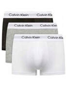 Calvin Klein Bokserki 3-pak męskie czarne białe szare roz. L