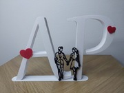 Literka litery litera 3D dla par druk 30D Walentynki Ślub Rocznica