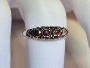 Pierścionek srebro plus złoto 22K antyk