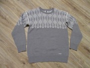 SNJOR męski szary sweter we wzory 50% wełna _ L/XL