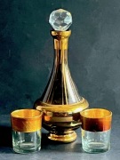 KARAFKA złocona,KIELISZKI.wys.24cm.CZECHOSŁOWACJA.