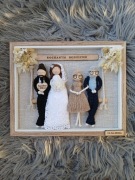 Podziękowanie dla rodziców na ślub pamiątka ramka rodzina z makramy