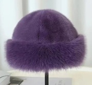 Czapka ze sztucznego futerka bardzo modna gruba zagęszczona futrzana damska