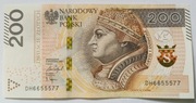 Banknot 200 zł o serii DH6655577