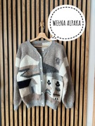 Sweter wełna alpaka etniczny wzór 