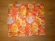 Poszewka na poduszkę jaśka wzór kwiatów pomarańczowa PRL Vintage nowa