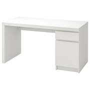 Białe biurko IKEA MALM 140x65