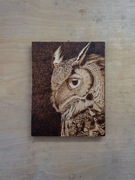 Ręcznie wypalany obraz sowy  - unikat