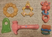 Zestaw zabawki gumowe dla niemowląt gryzaki młotek 6 elementów