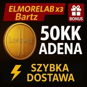 Lineage 2 L2 Elmorelab Bartz x3 | 50KK Adena 50 milionów | Szybko + Bonus