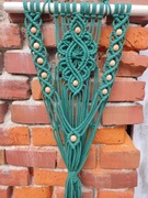 Kwietnik makramowy w kolorze butelkowej zieleni 