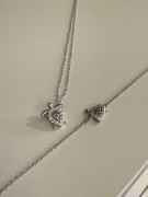 Srebrny komplet z żółwikami (naszyjnik + bransoletka) W.KRUK