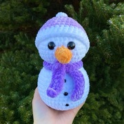 Bałwan, bałwanek na szydełku - maskotka, pluszak