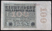 " 100 Mio.Mark 22.8.1923 Ros 106u....za 4,99 zl "
