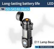 Zapalniczka elektryczna LED Smiling Shark SD-5414 | USB | Latarka COB