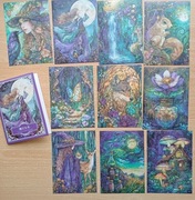 zestaw 10 szt naklejek magia rośliny zwierzęta czarownica scrapbooking