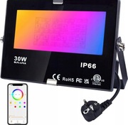 REFLEKTOR NAŚWIETLACZ LED 30W RGB SMART BLUETOOTH