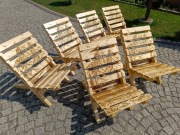 Grawerowane Drewniane Leżaki, Krzesła Składane 