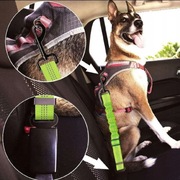Pas bezpieczeństwa dla psa regulowany do samochodu elastyczny zielony 2szt